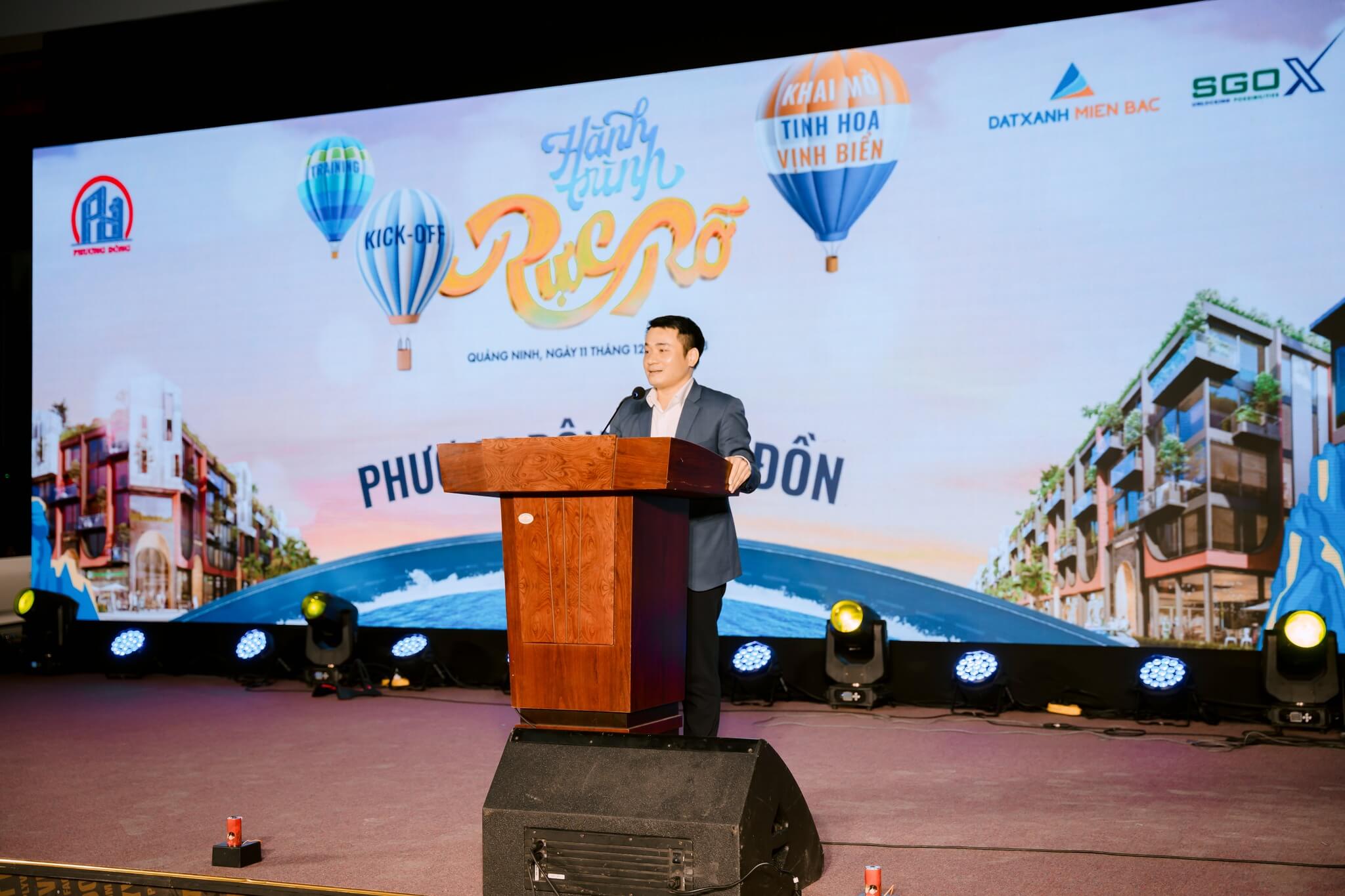 Ông Nguyễn Thắng phát biểu trong lễ mở bán dự án Phương Đông Vân Đồn