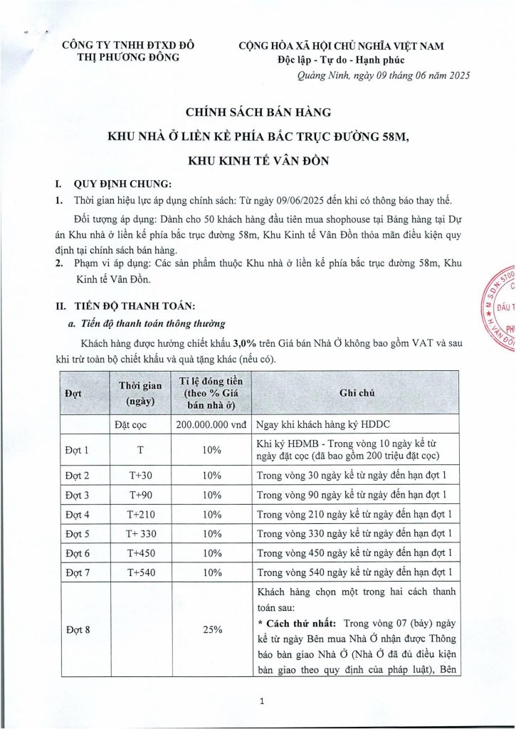 CSBH Shophosue Phương Đông Vân Đồn