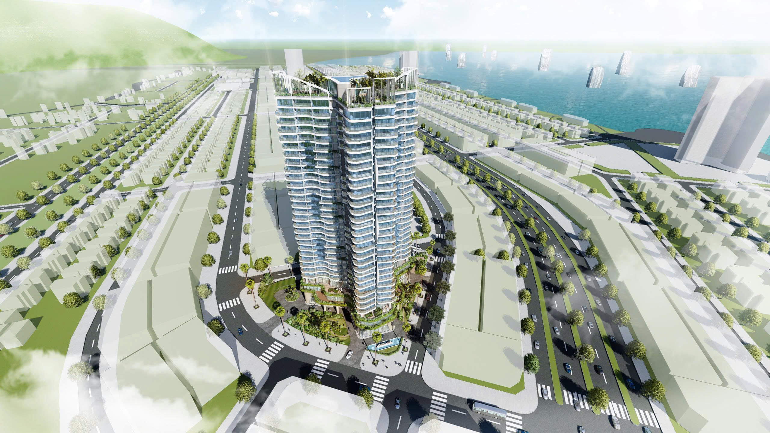 Phối cănh toà Vân Bay Phương Đông Vân Đồn