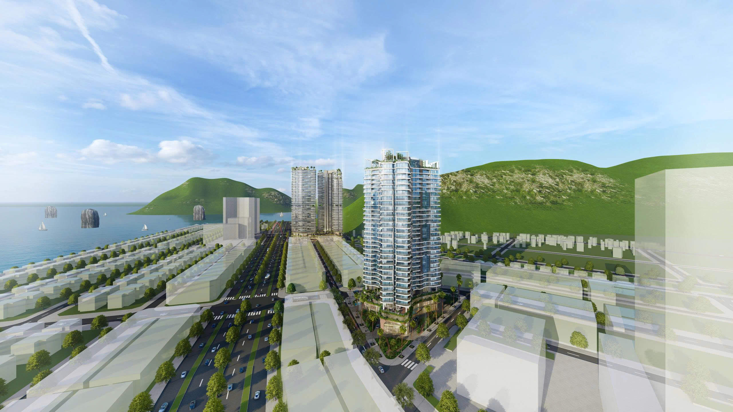 Phối cănh toà Vân Bay Phương Đông Vân Đồn