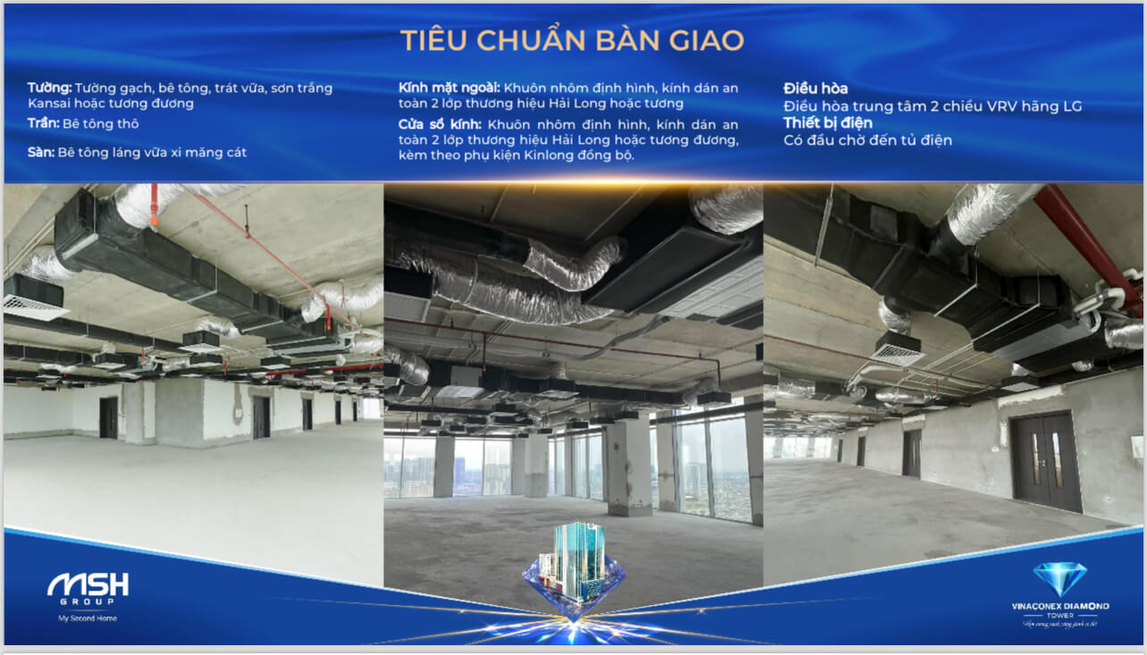 Tiêu Chuẩn Bàn Giao Và Giá Cho Thuê Tại Vinaconex Diamond Tower Bạch Mai