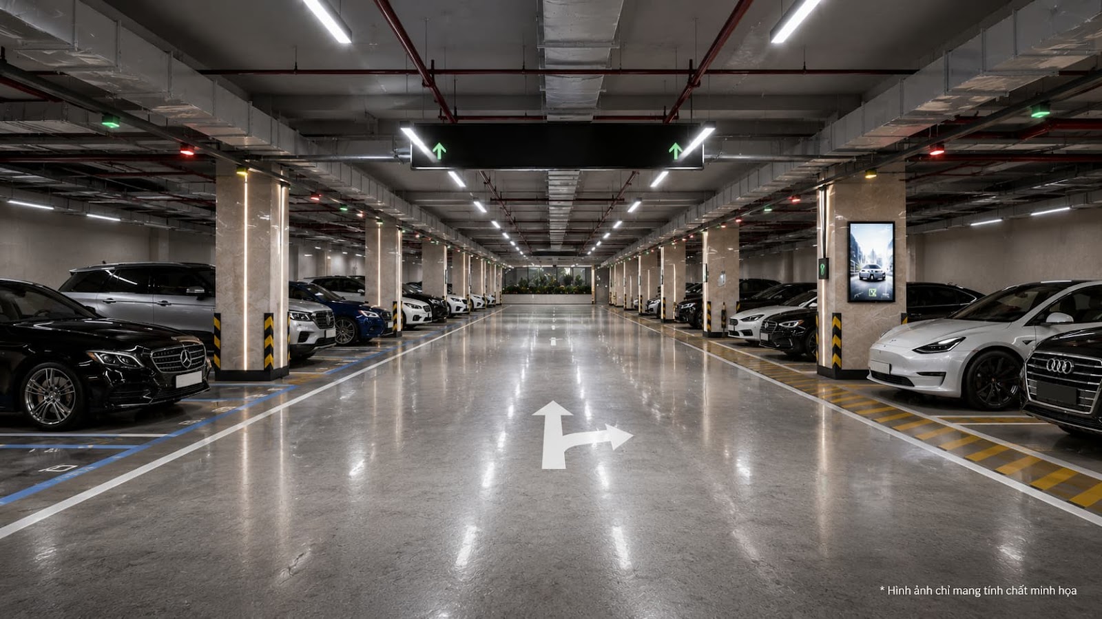 Hầm đỗ xe tại dự án