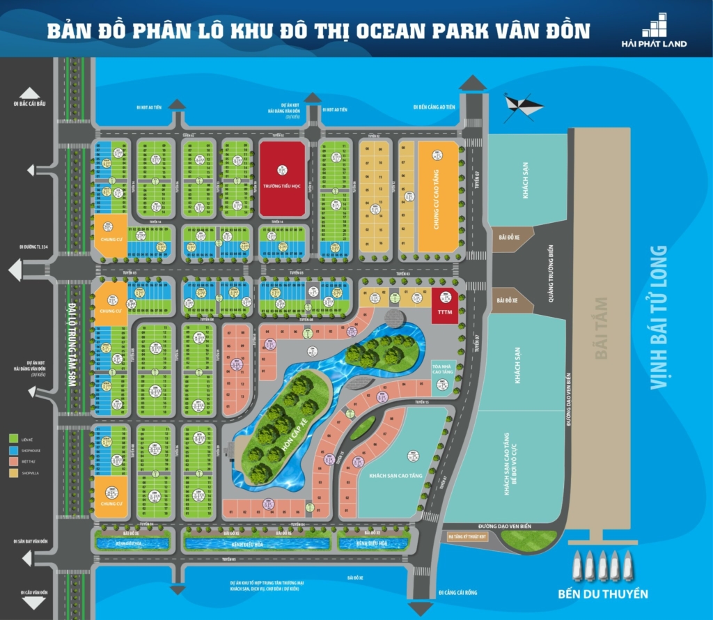 Mặt bằng dự án khu đô thị Ocean Park Vân Đồn