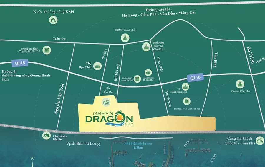Vị trí dự án Green Dragon Cẩm Phả
