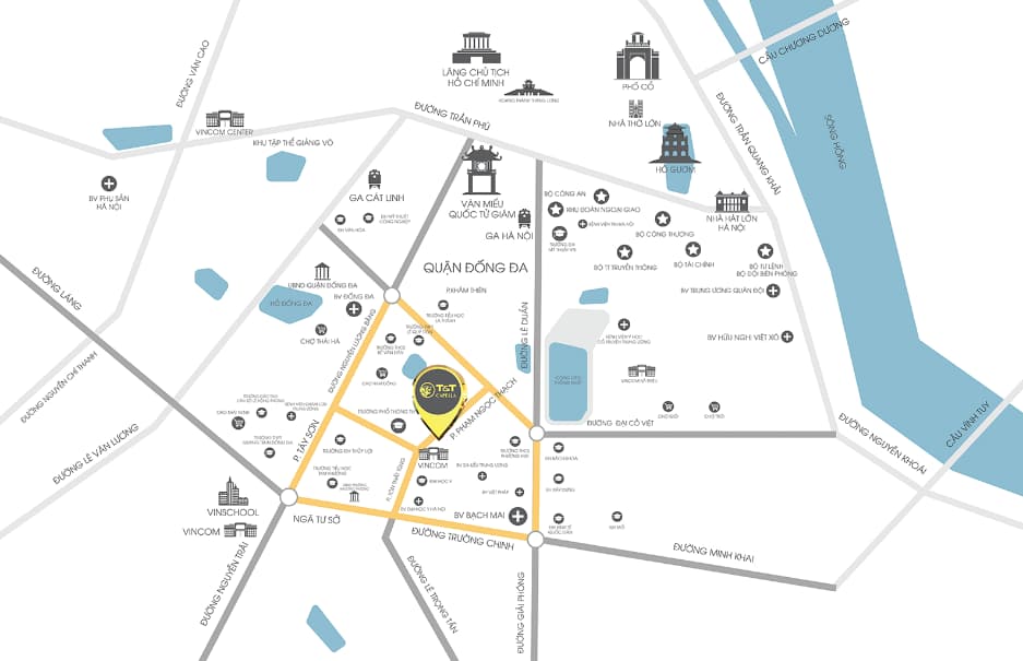 Vị trí đắt giá trung tâm quận Đông Đa của dự án The Central Hà Nội